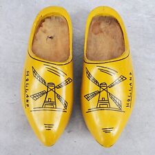 Vintage Dutch Clogs Klompen Shoes Decor Hand Carved Painted Wooden picture