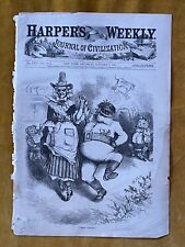 Original Vintage Harper’s Weekly January 3, 1880 Thomas Nast Santa Claus Print picture