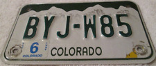 VINTAGE US COLORADO MOTORCYCLE LICENSE PLATE GREEN WHITE  BYJ W85 picture