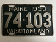 1939 Maine License Plate 