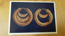 Soviet Postcard Museum of Georgia Earrings Gold Chasing Grain 5-4 century BC picture