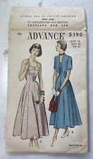Vintage Advance Pattern 40’s Sz 12 30 COMPLETE 5190 Sun Dress & Bolero picture