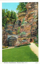 Vintage Entrance to Amphitheater Watkins Glen New York Linen Finish Postcard New picture