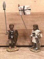 Medieval Knight Small Resin Figurine Set of 2 Pieces 2 1/2“ Tall SELLING MY SETS picture