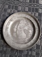 S Inscribed 18th C Antique European or German Pewter Plate Primitive picture