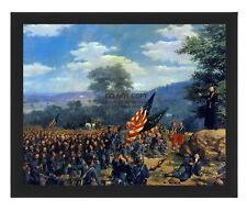 CIVIL WAR FATHER CORBY BLESSING IRISH BRIGADE PAINTING 8X10 FRAMED PHOTO picture