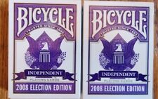 2 Decks Bicycle 2008 Election Edition Independent Playing Cards NEW Sealed picture