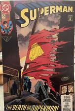 Superman #75 The Death Of Superman Rare 1st NM With RIP Pin Boarded picture