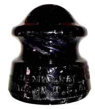 CD 168 Amber Blackglass HEMINGRAY D-510 Antique Glass Telegraph Insulator TOUGH picture