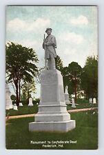 Postcard Maryland Frederick MD Civil War Dead Monument 1910s Unposted Divided picture