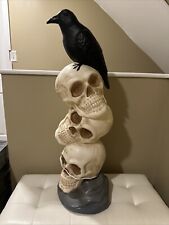 Cracker Barrel Skull Stack w/ Raven Blow Mold Halloween 2024 3ft *SHIPS NOW* picture