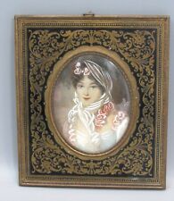 Antique Hand Painted European Miniature Gilded Arabesques Frame  picture