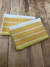 VTG Set Pair 2 Scuda Wamsutta Yellow Gradient Striped Modern Art 70s Pillowcases picture