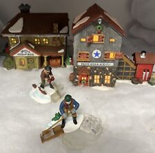 Dept 56 Bundle New England Village Christmas Blue Star Ice Co Bluebird Seed Bulb picture