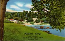 Escondido CA Kueblers Camp Lake Wohlford Boats Linen postcard JQ4 picture