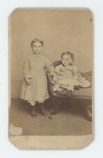 Antique ID'd CDV c1870s Two Adorable Children Siblings? Hinkle Germantown, PA picture