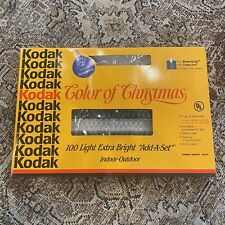VTG 1991 Kodak Color Of Christmas 100 Clear Lights Extra Bright 46ft NEW Tested picture