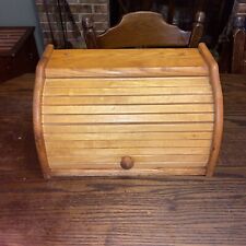 Vintage Wood Roll Top Breadbox Rustic Country crafted  Patina Nice picture