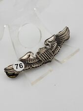 VINTAGE Sterling Silver .925 WWII Era USAF Pilot Military Wings Eagle Pin. 3 In picture