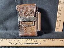 Vintage Tooled Leather Southwestern Cigarette/Lighter Case Mexico picture