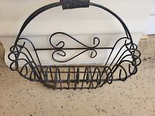 Antique  French Thick Wire Basket Flower Farm House Garden Primitive Rust Patina picture