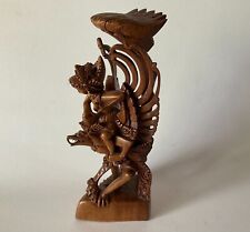 Vintage BALI Hand Carved Wood VISHNU on GARUDA Demon AsFound picture