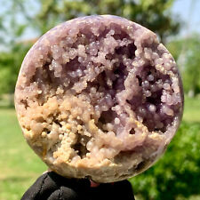 222G Natural Grape Agate Crystal Ball Reiki Healing Home Decoration Gemstone picture