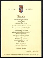 Villa D' Este 1967 French Restaurant Lunch Menu Card  VGC Scarce picture