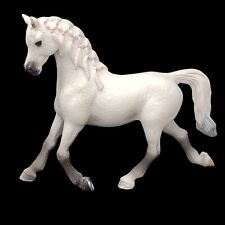 SCHLEICH Horse 2013 White Arabian Mare Black Legs Braided Mane 4