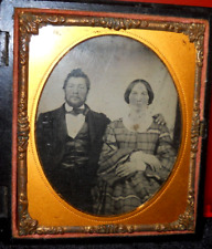 1/6th Size Ambrotype of couple in half union case picture