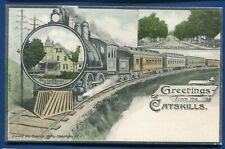 Greetings from Catskill Mountains Railroad Locomotive Passenger Train postcard picture