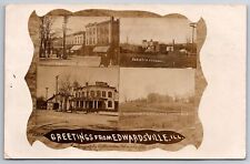 Edwardsville Main St~Radiator Foundry~Old Folks Home~Fancy Hotel 1909 Mask RPPC picture