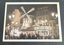 Postcard: Street View Night of Le Moulin-Rouge –  Crowd -People - Paris, France picture