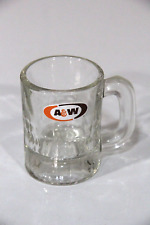 VTG A W A&W Root Beer Mini Mug 4 Oz 3 1/4” Tall Heavy Glass Logo No Chips Cracks picture