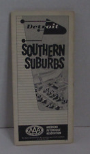 VINTAGE 1966 AAA Michigan Club Detroit Southern Suburbs City Map picture