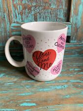 Hallmark Valentine’s Day Coffee Cup Mug Hearts You & Me Romeo Juliet 4” Vintage picture