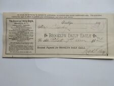 1890's Brooklyn Daily Eagle newspaper receipt  picture