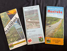 3 - vtg Manitoba Canada Road Map Lot 1964, 1973 And 1981 picture