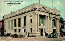  Postcard First Bridgeport National And Peoples Savings Banks Bridgeport Conn picture