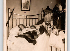 Santa Claus Real Photo Postcard RPPC Children In Bed  1906 Robert McCram 357 picture