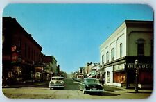 Ironwood Michigan MI Postcard Aurora Street Business Section 1951 Vintage Cars picture