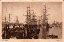 Germany Segelschiffhafen Ship Hamburg Shipyard Old Vintage Postcard picture