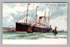 Postcard 1900s Steamer RMS Cymric White Star Line Tug Boats View Boston MA picture