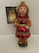 ROBERT STANLEY COLLECTION 2007 NWT GLASS 6” LITTLE GIRL DOLL CHRISTMAS ORNAMENT picture