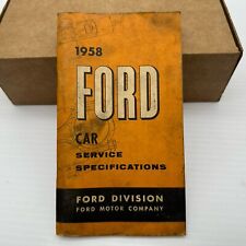 1958 FORD CAR SERVICE SPECIFICATION BOOKLET VINTAGE picture