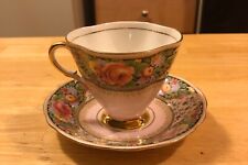Clarence Bone China Cup & Saucer ~ Pink Briar Rose floral design - Signed base picture