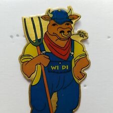 Odyssey of the Mind Pinback WI DI Farmer Bull in suspenders Pin OOTM picture