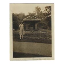 Antique Snapshot Photo Flapper Woman Silk Stockings Cloche Hat 1929 Flowers picture