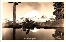 Mt. Baker Washington WA Mountain Volcano Lake Reflection 1940s RPPC Postcard picture