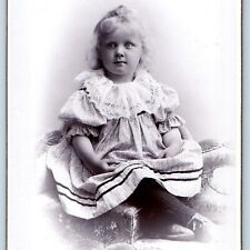 c1890s Gothenburg, Sweden Cute Little Girl Clear CdV Photo Card James Bourn H26 picture